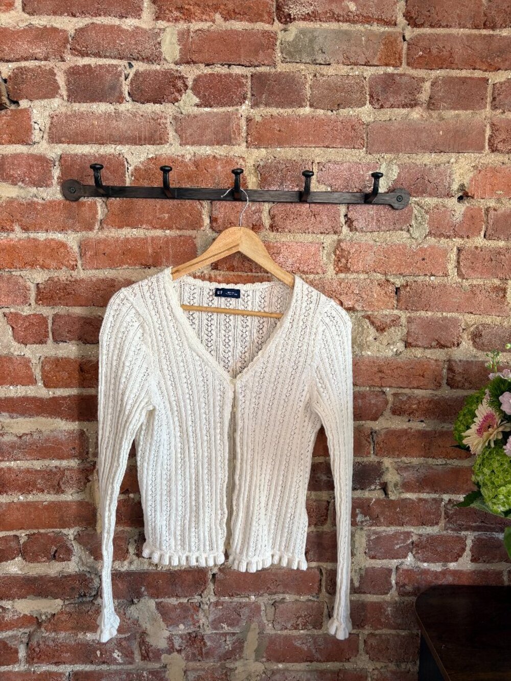 Romantic Pointelle Cardigan with Micro Ruffle (Gap)